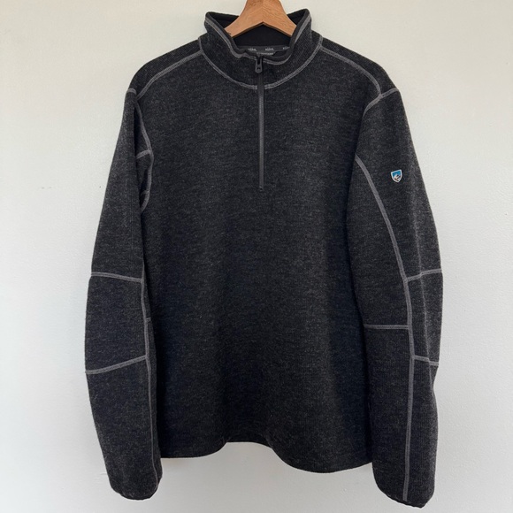 Kuhl Thor 1/4 Zip Sweater Mens Large Fleece Pullover Hiking Outdoor Jacket 3082